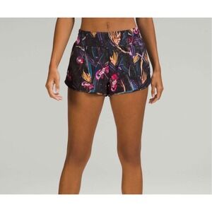 Lululemon Hotty Hot High-Rise Lined Short 4" Veiled Floral Black Multi size 8